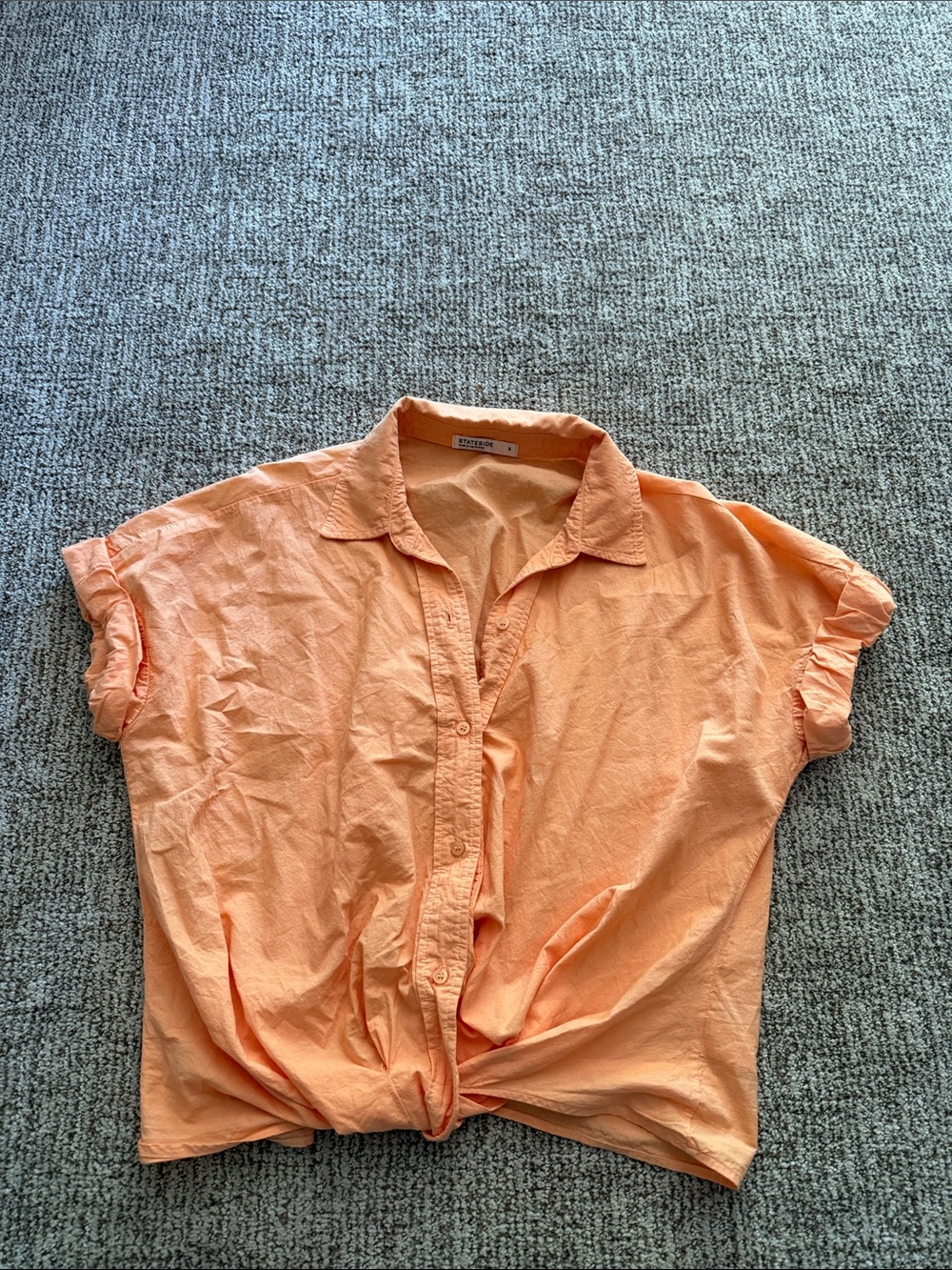 Stateside Peach Button-Down Short Sleeve Shirt